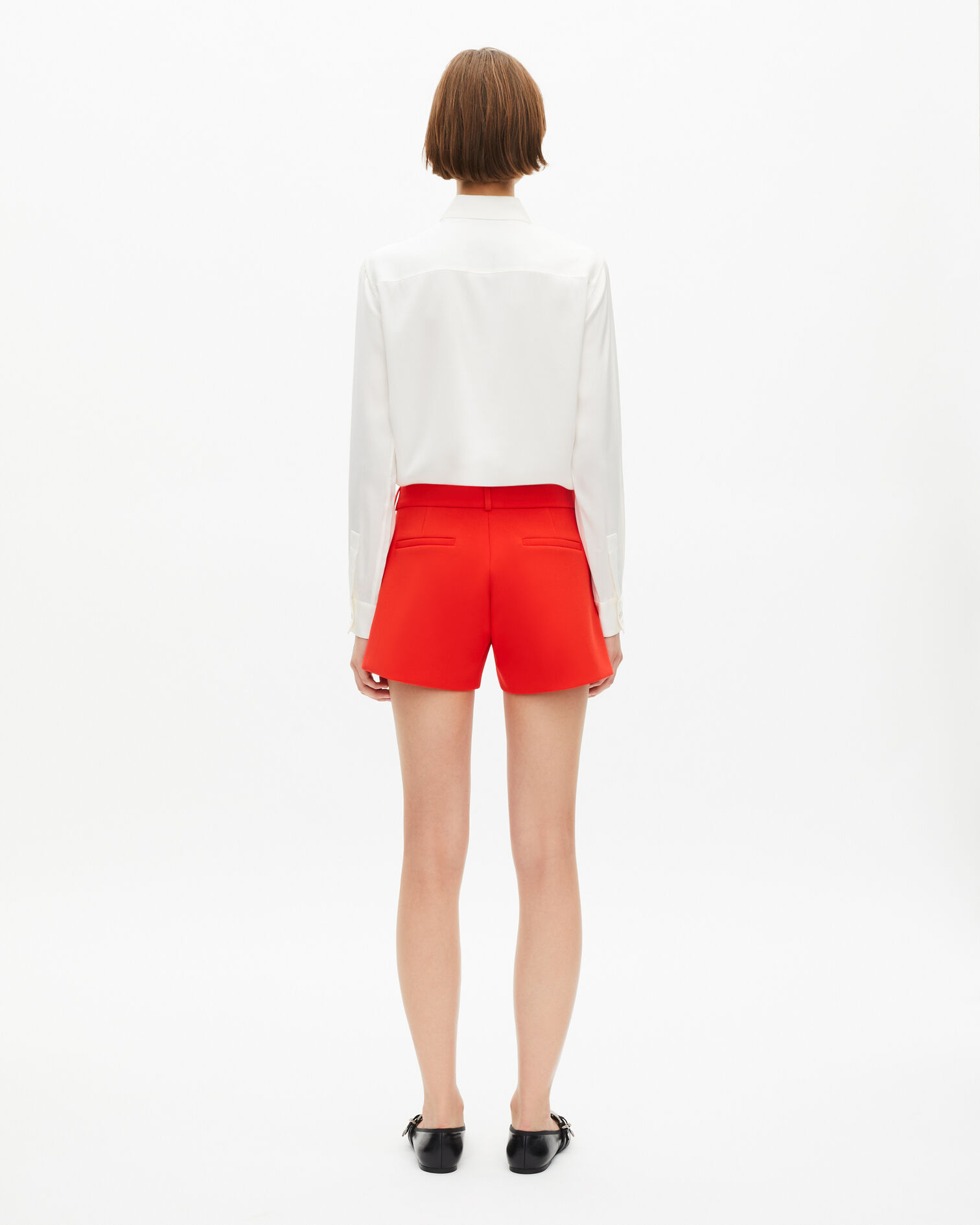 Short tailleur orange en crêpe, ORANGE, hi-res image number null