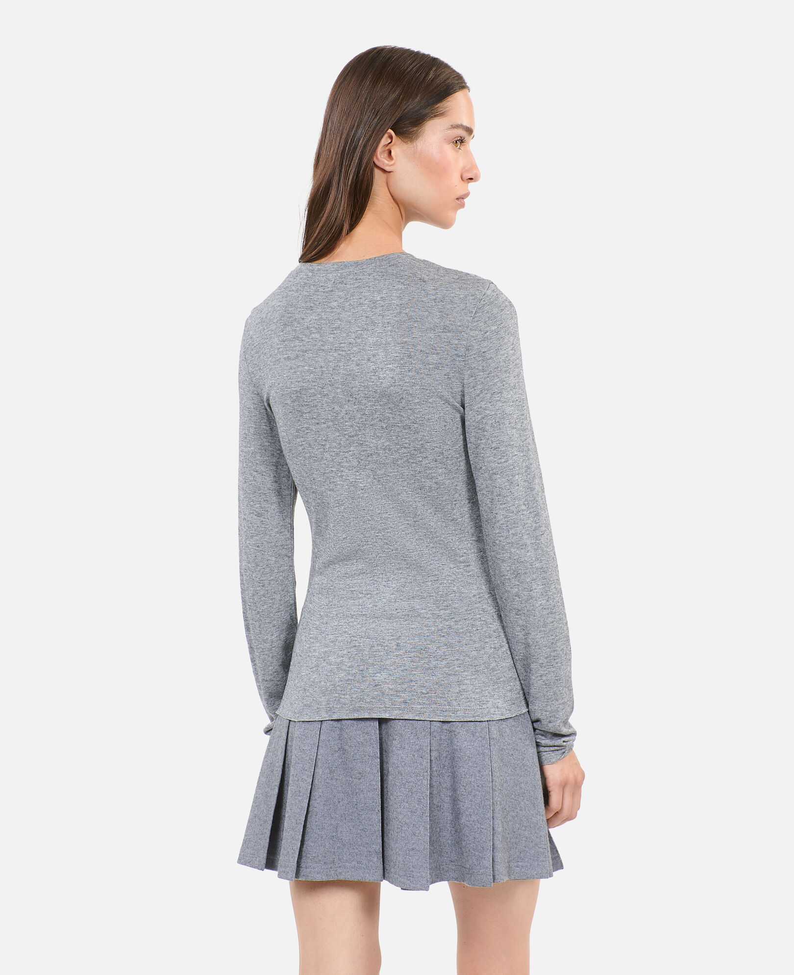 The Kooples FEMME GREY MELANGE t-shirt manches longues imprimé