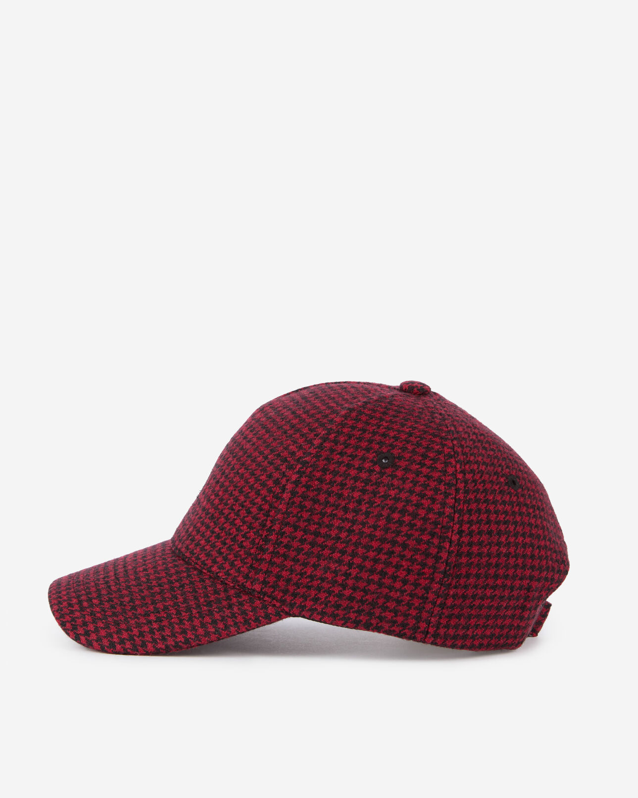 The Kooples DAMEN BLACK - RED kappe aus wolle mit hahnentrittmuster