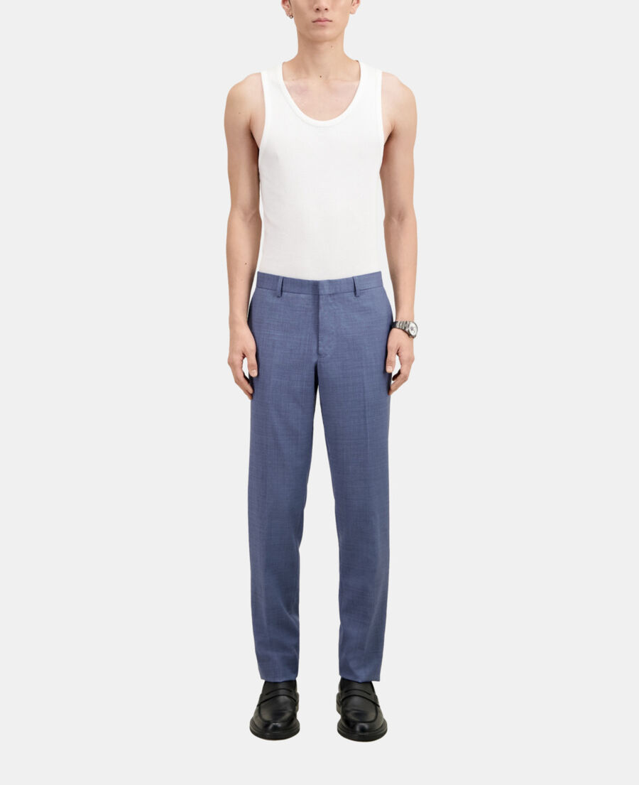 The Kooples HOMME BLUE pantalon de costume en laine bleu
