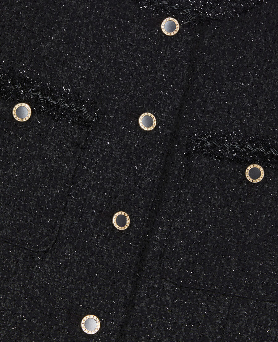 The Kooples DAMEN BLACK schwarzes, kurzes kleid aus tweed