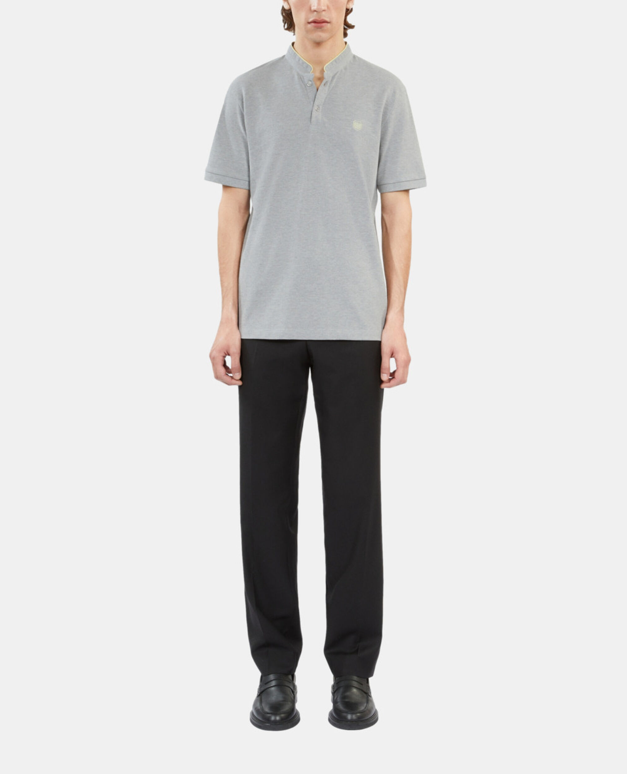 Polo en coton piqué gris, GREY YELLOW, hi-res image number null