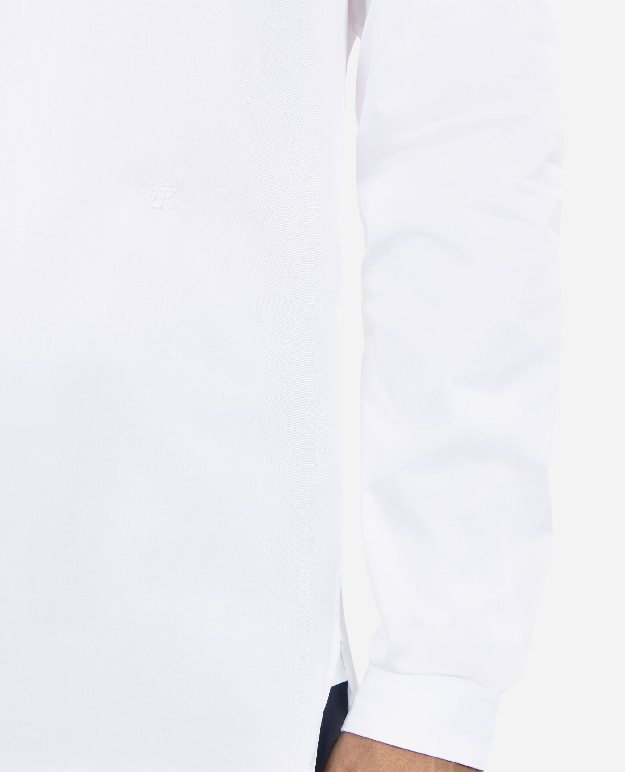 White shirt with officer collar, WHITE, hi-res image number null