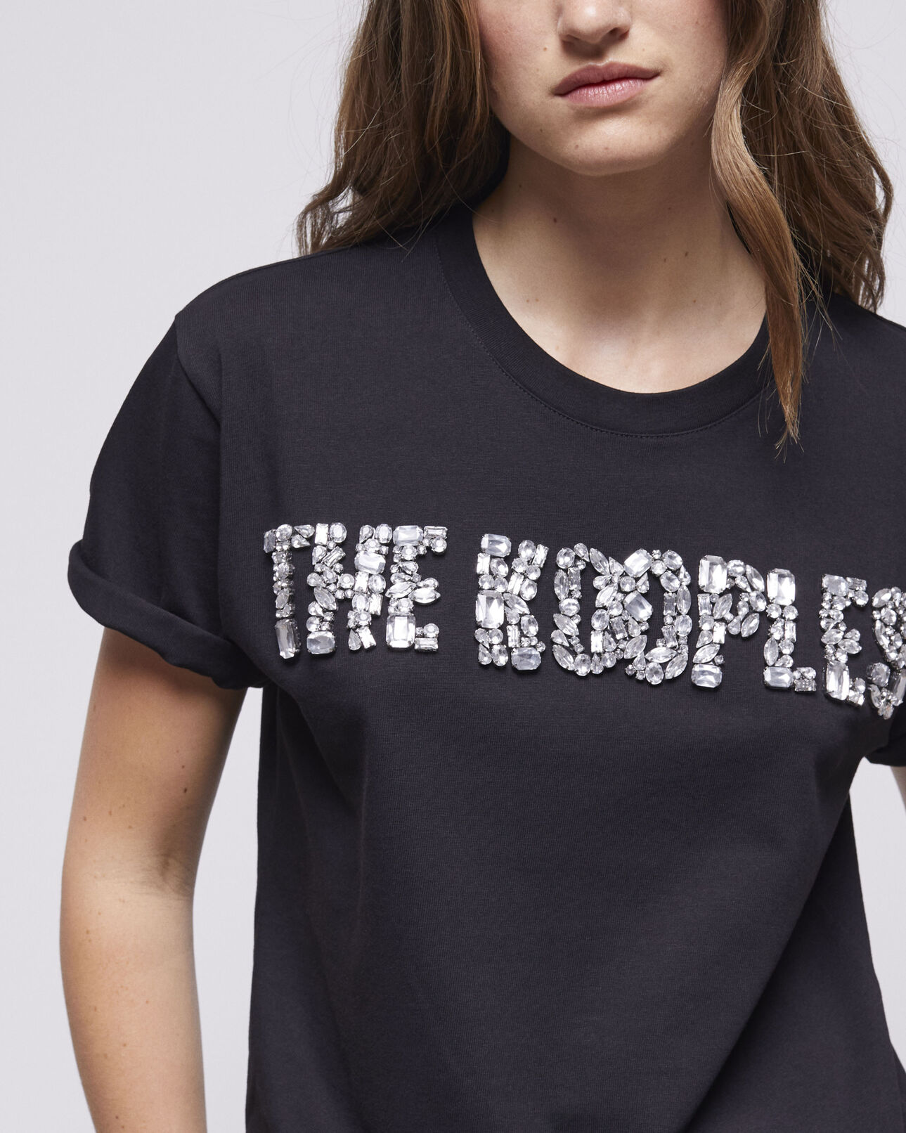 The Kooples FEMME BLACK t-shirt femme logo the kooples