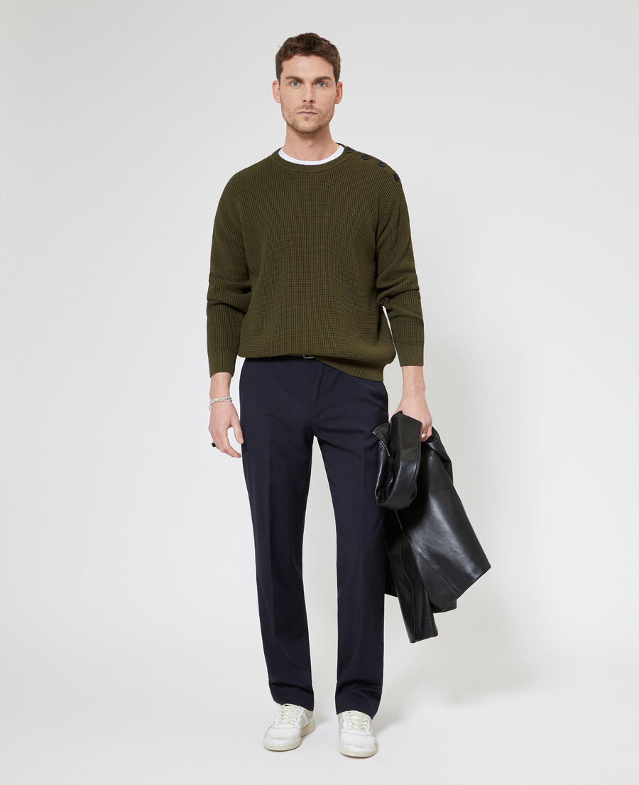The Kooples HOMME FORET pull &agrave; patte de boutonnage kaki
