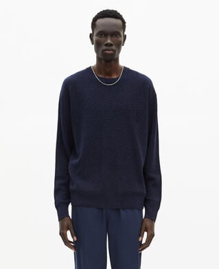 The Kooples HOMME NAVY pull en laine et lin marine