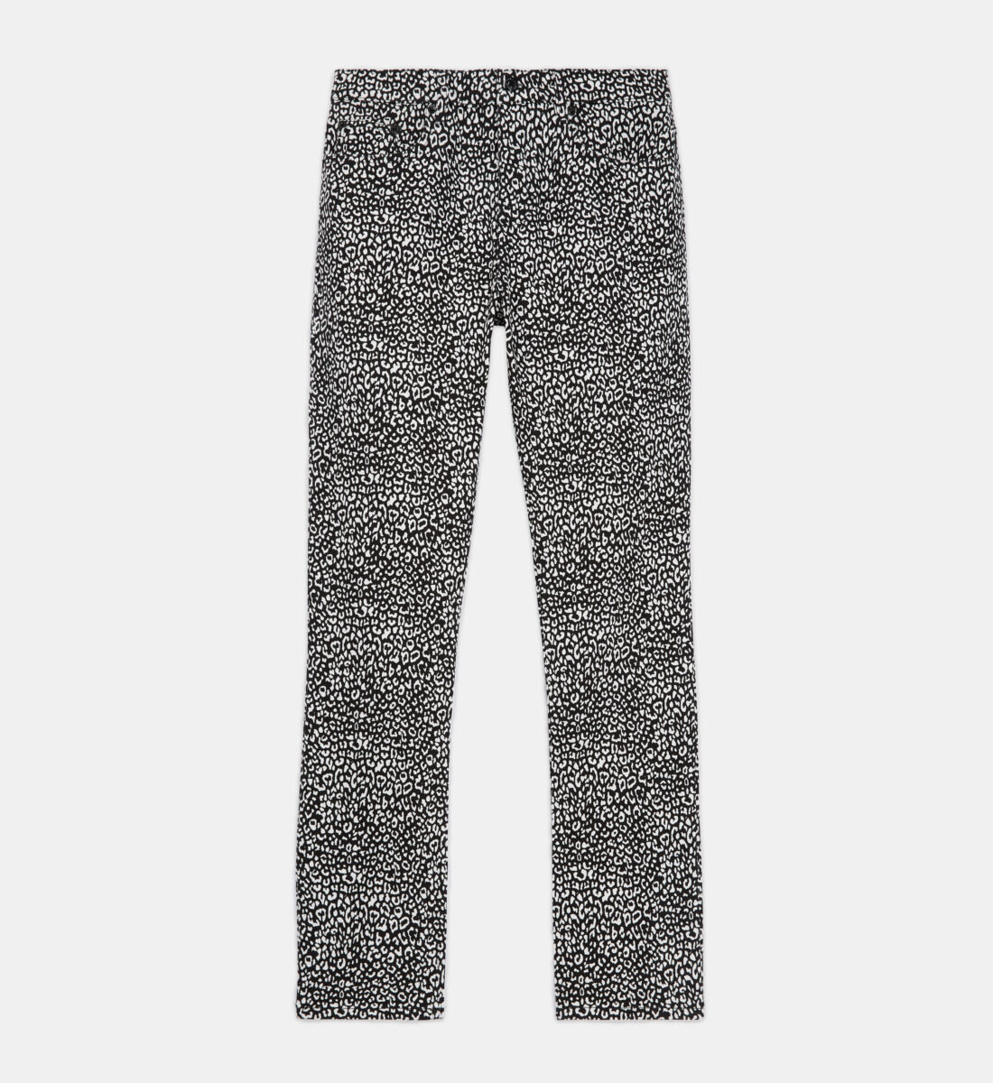 Black leopard print slim fit jeans The Kooples UK