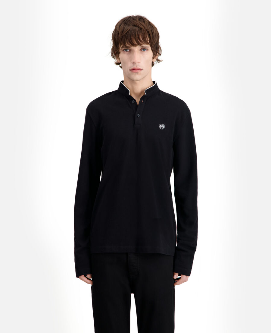 더 쿠플스 The Kooples Polo noir en coton,BLACK