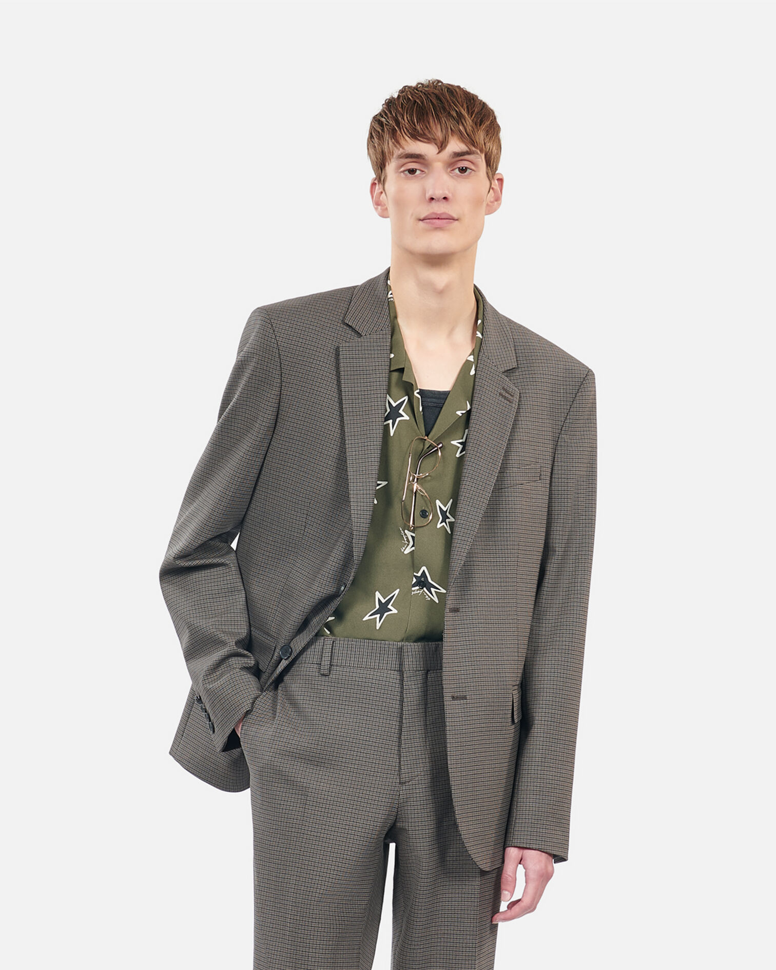 Brown wool suit jacket, BROWN, hi-res image number null