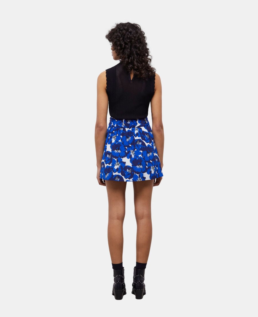 The Kooples FEMME BLUE jupe courte imprimée en soie