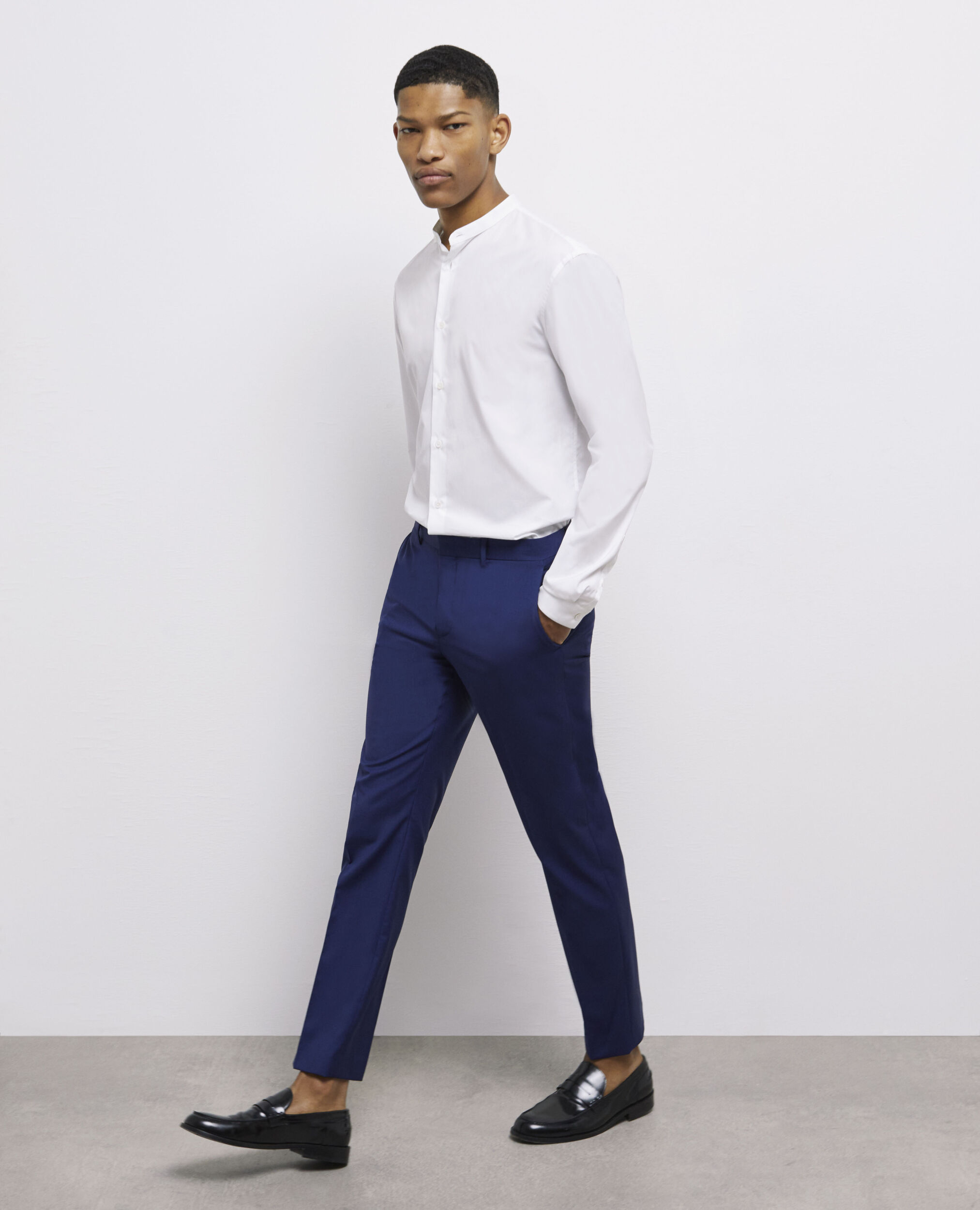 Navy blue suit pants with micro motif, NAVY, hi-res image number null