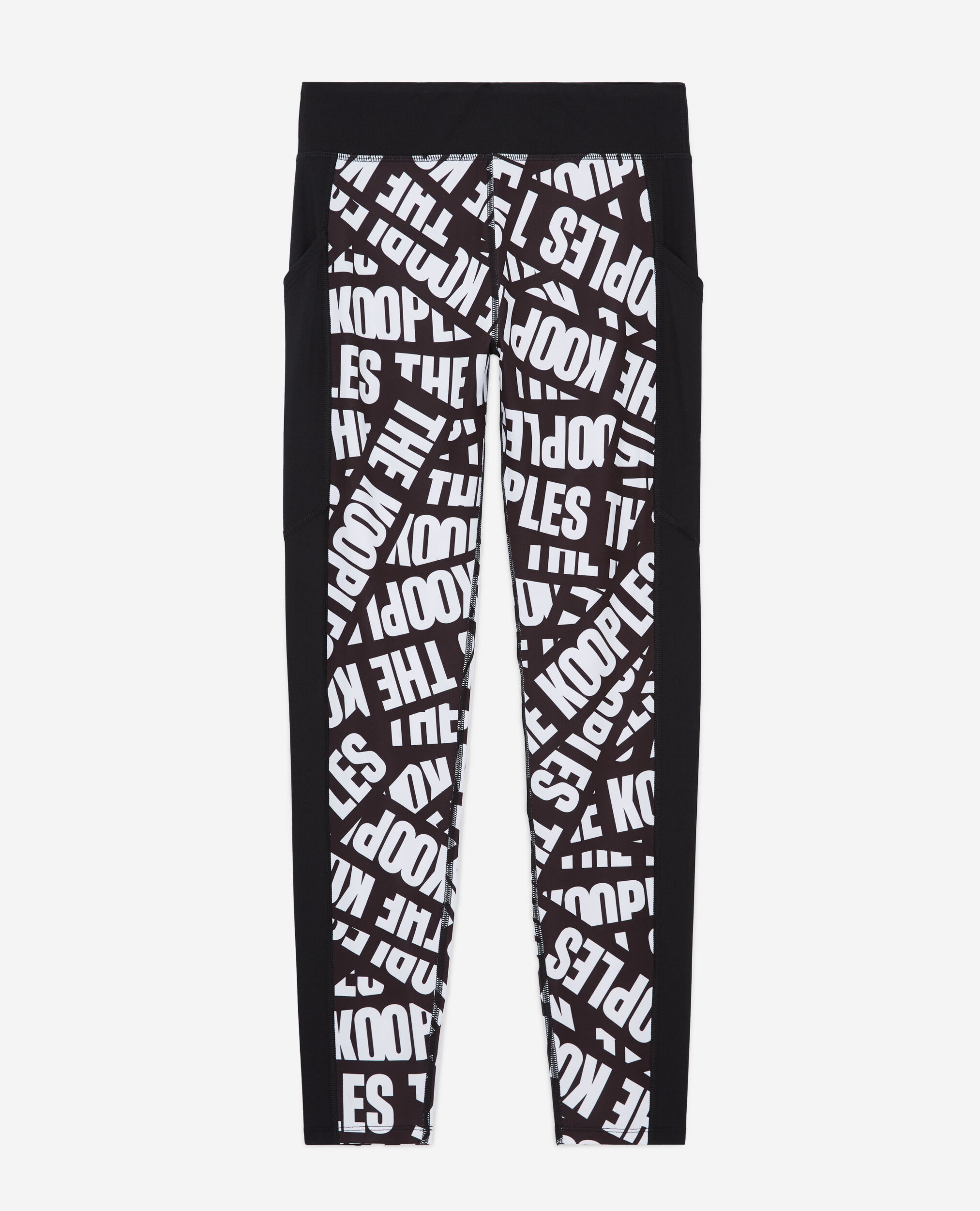 Black leggings with Tape logo, BLACK / WHITE, hi-res image number null