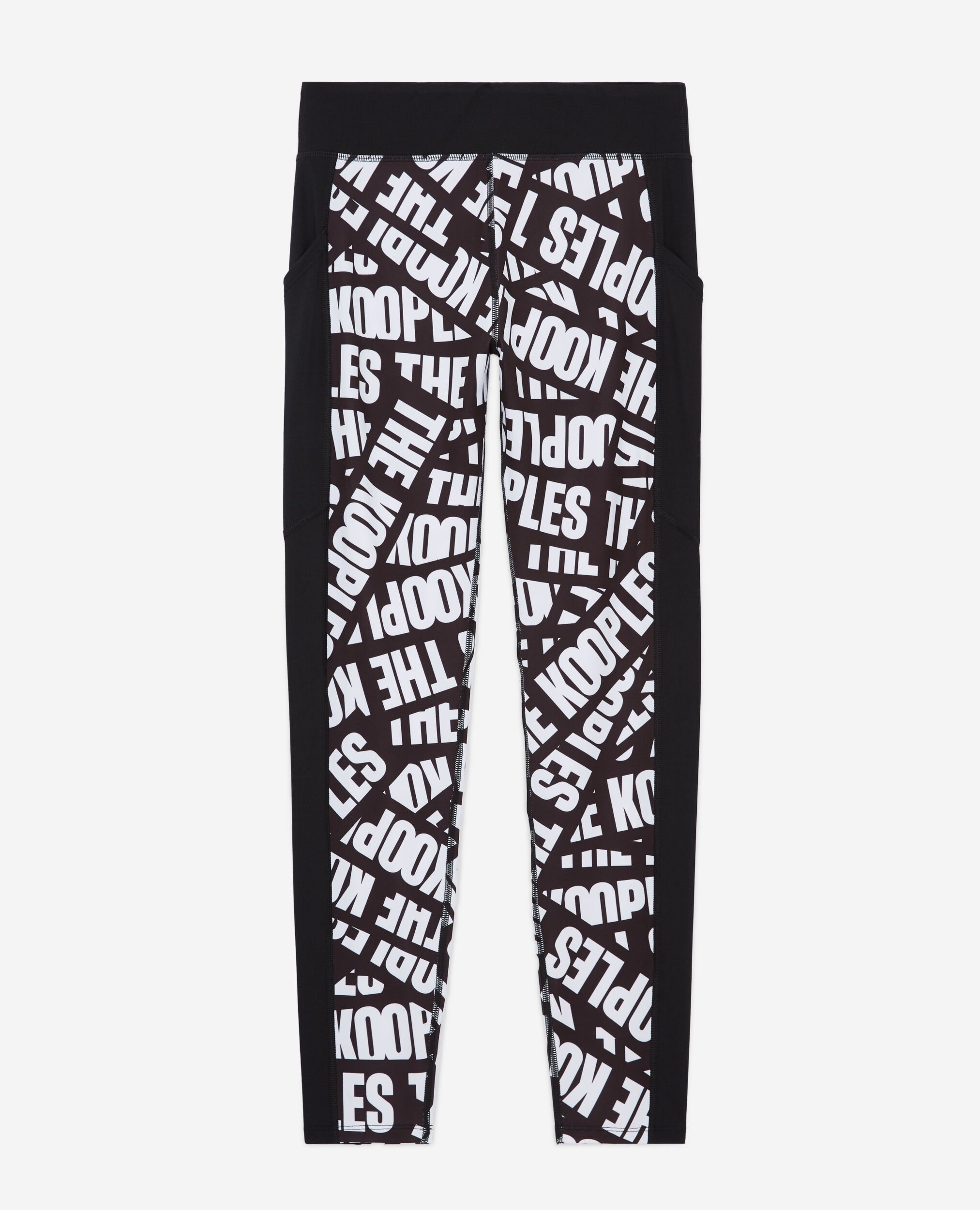 Black leggings with Tape logo, BLACK / WHITE, hi-res image number null