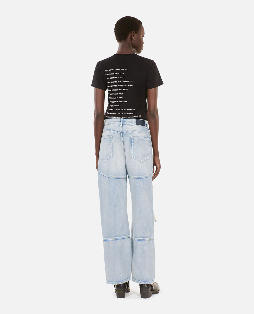 The Kooples DAMEN USED RAPIECE hellblaue boyfriend-jeans