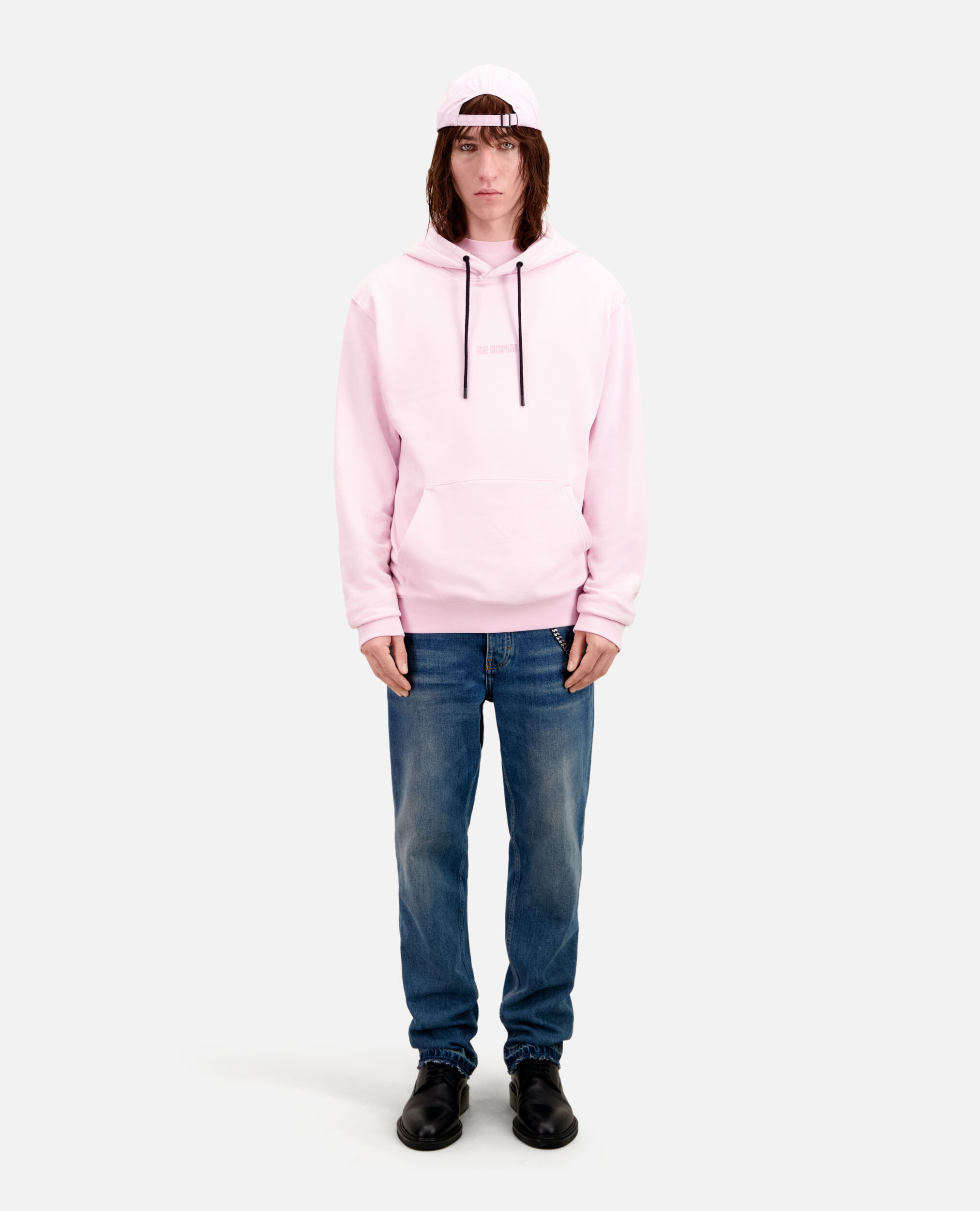 Sweatshirt à capuche rose avec logo, PALE PINK, hi-res image number null
