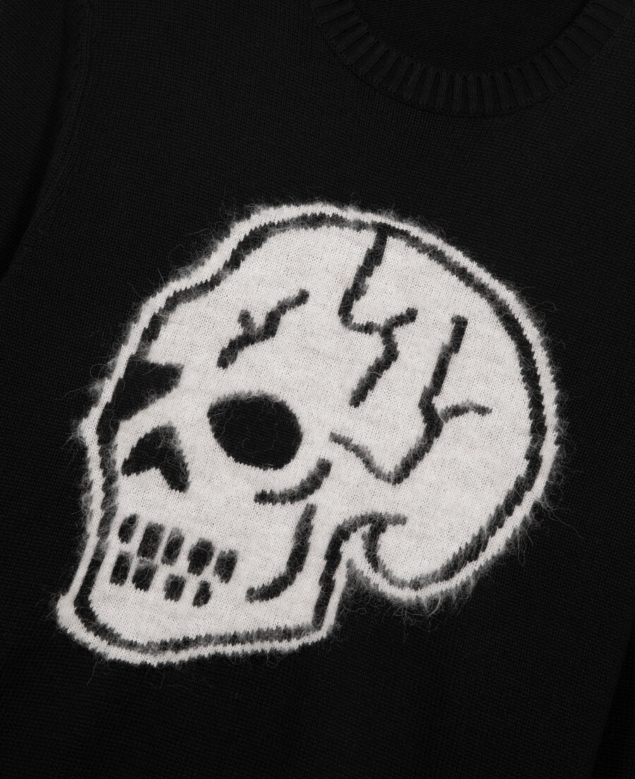 The Kooples HOMBRE BLACK-ECRU suéter negro con calavera