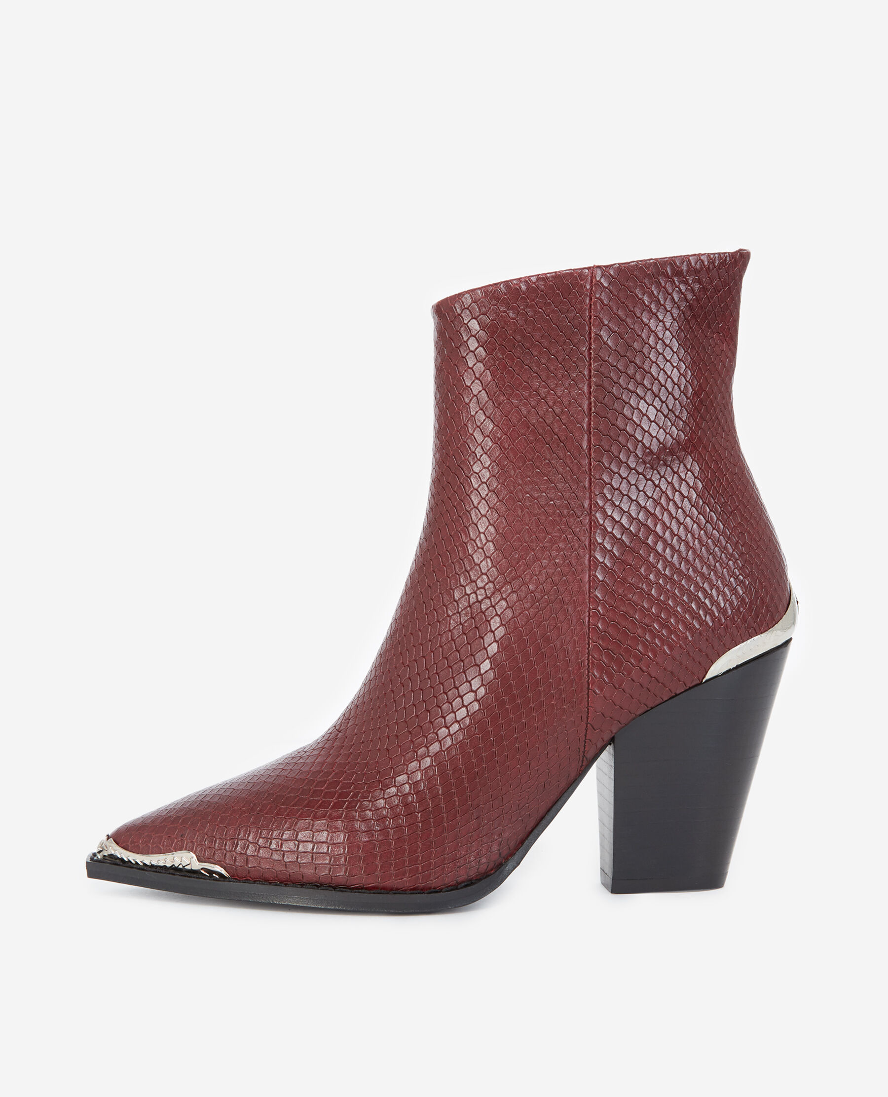 Bottines python rouge top