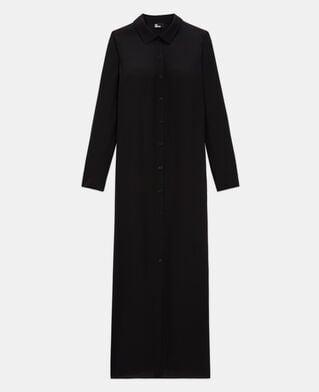 The Kooples WOMEN BLACK long black silk dress