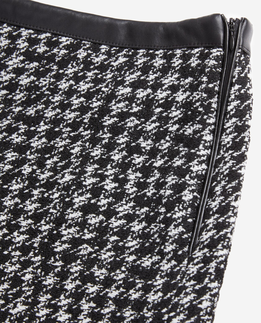 The Kooples FEMME BLACK WHITE short noir en tweed