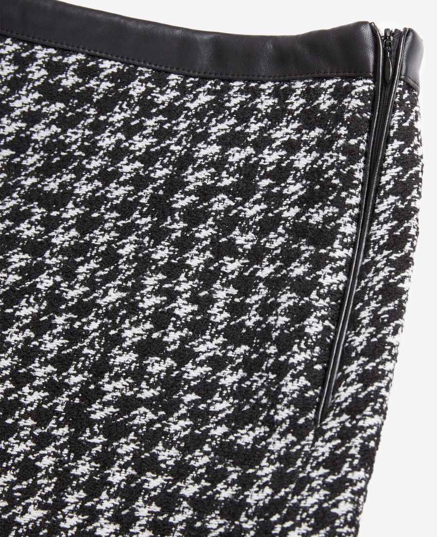 The Kooples FEMME BLACK WHITE short noir en tweed