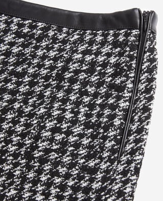The Kooples FEMME BLACK WHITE short noir en tweed