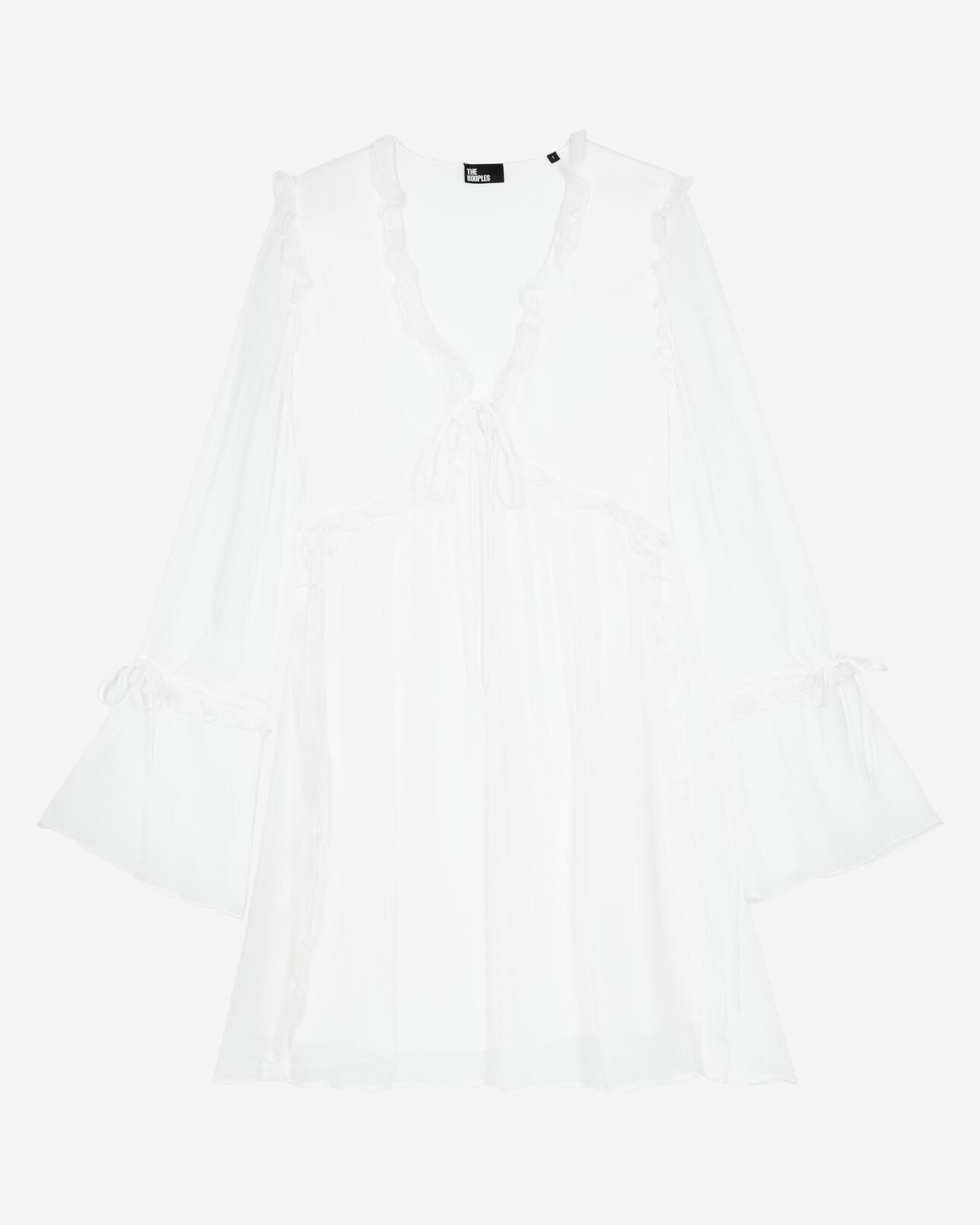 The Kooples FEMME ECRU robe courte avec volants écru