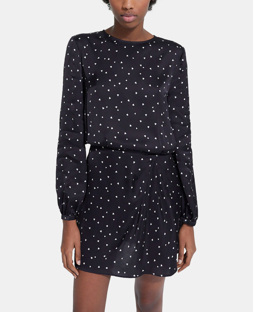 The Kooples WOMEN BLACK short dress with heart print