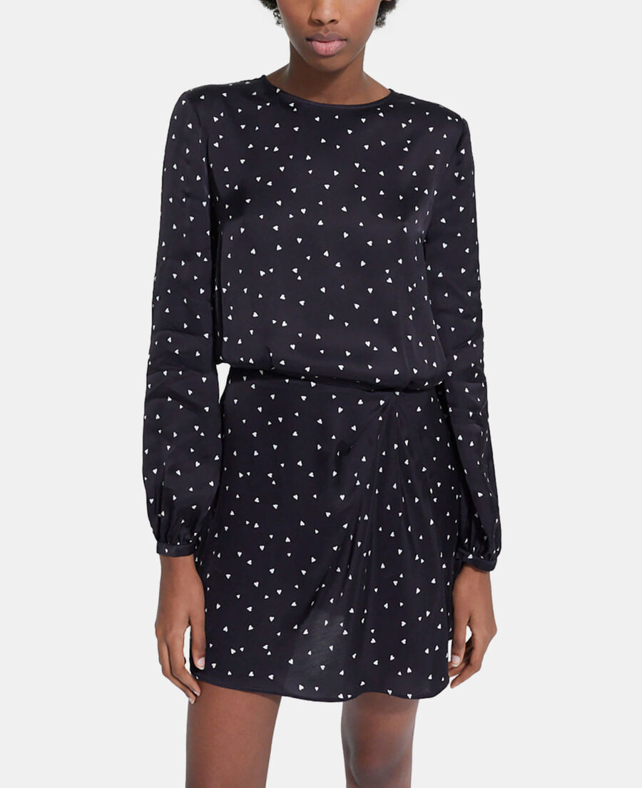 The Kooples WOMEN BLACK short dress with heart print