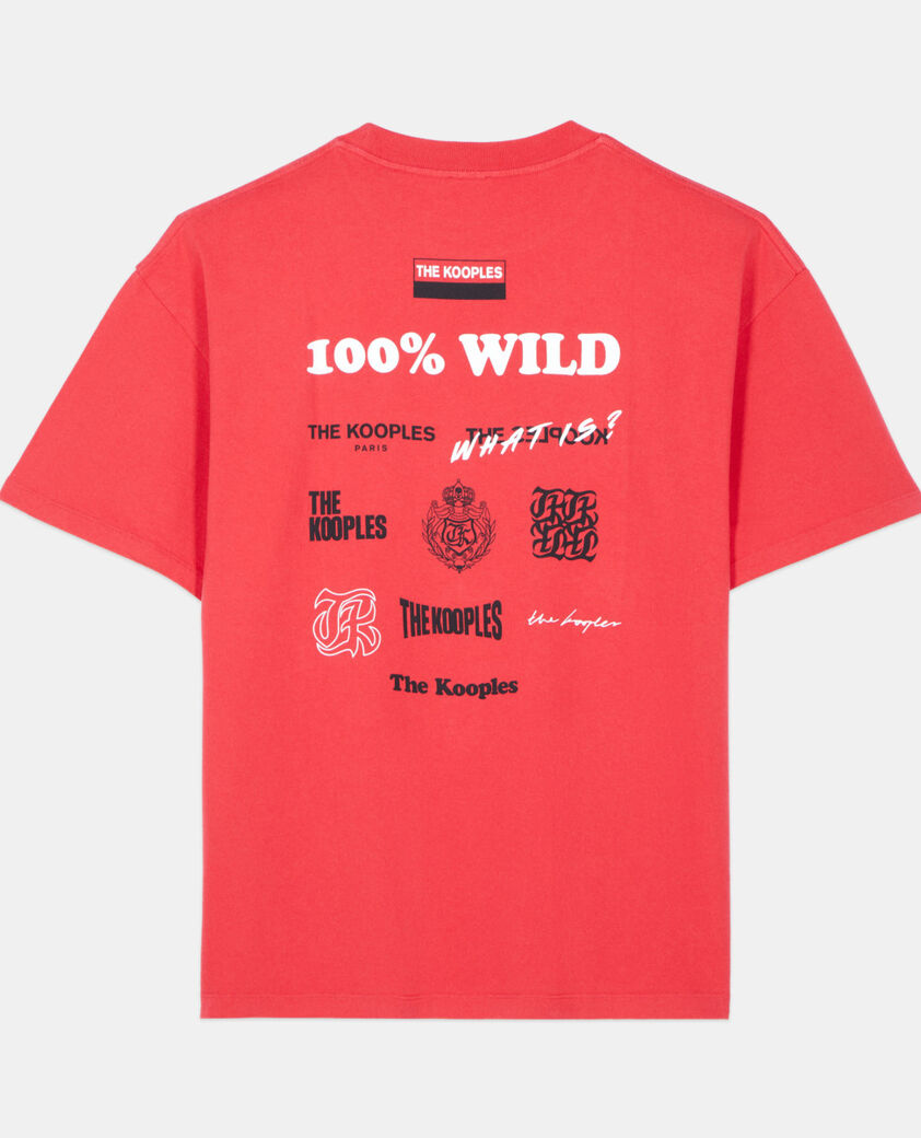The Kooples HERREN RUBIS rotes t-shirt mit 100% wild-siebdruck