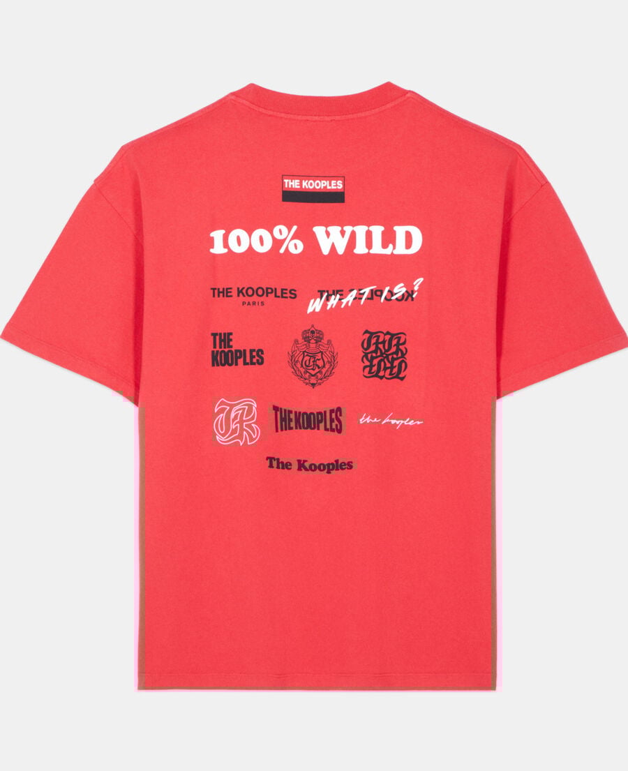 The Kooples HERREN RUBIS rotes t-shirt mit 100% wild-siebdruck