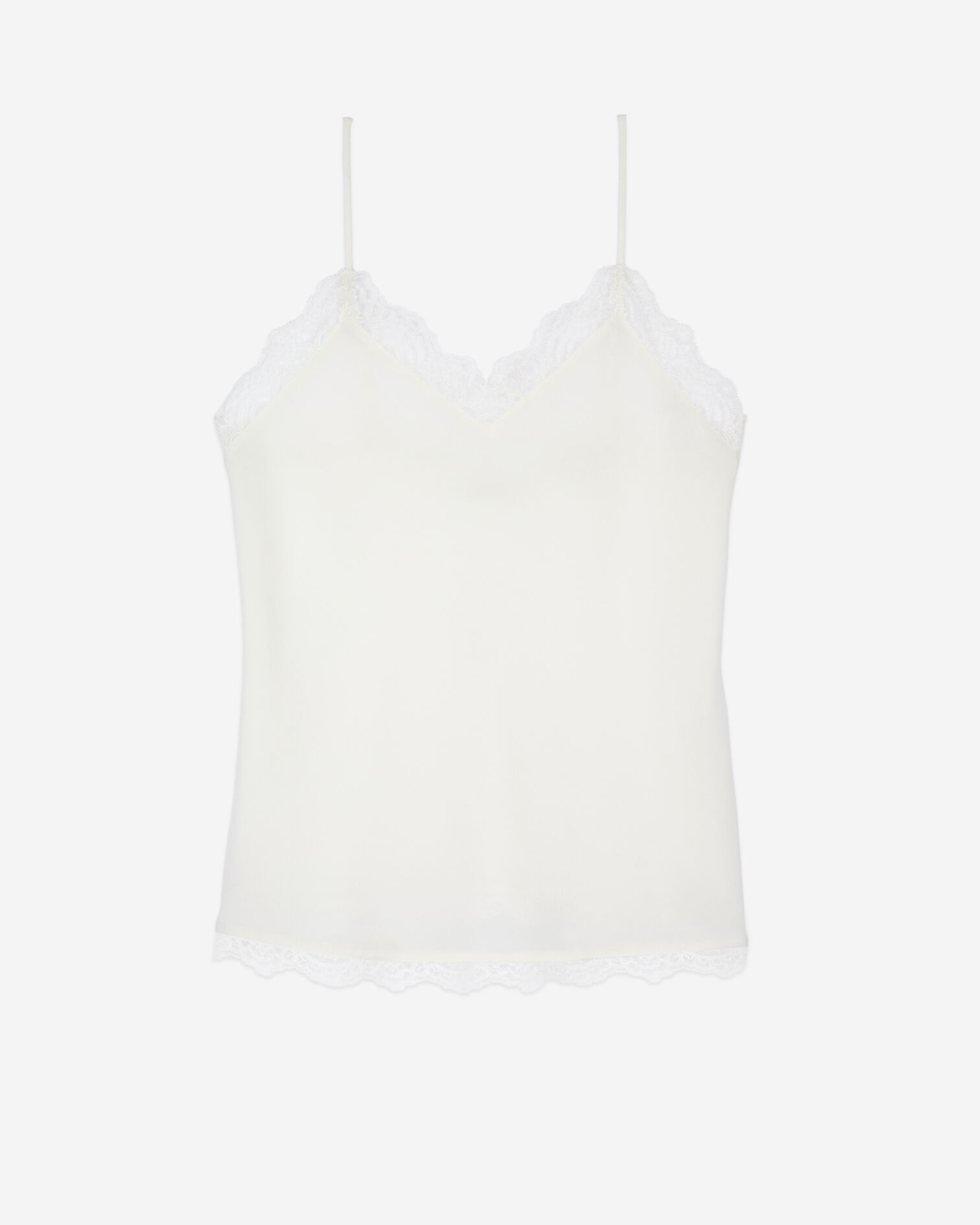 Ecru silk and lace camisole, ECRU, hi-res image number null