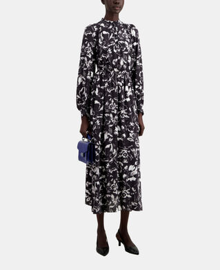 The Kooples WOMEN BLACK WHITE long printed dress