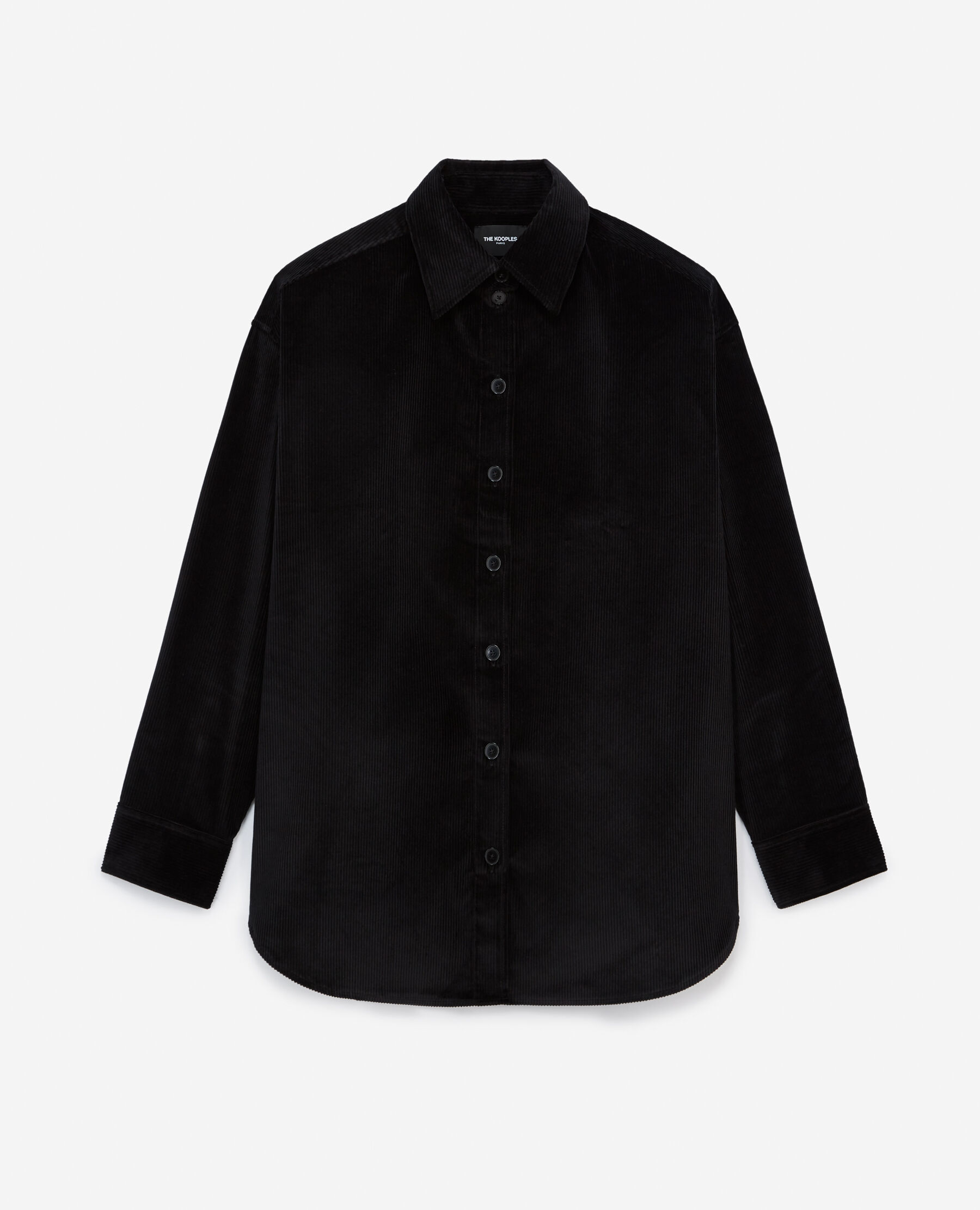 Black shirt in corduroy with loose fit The Kooples US