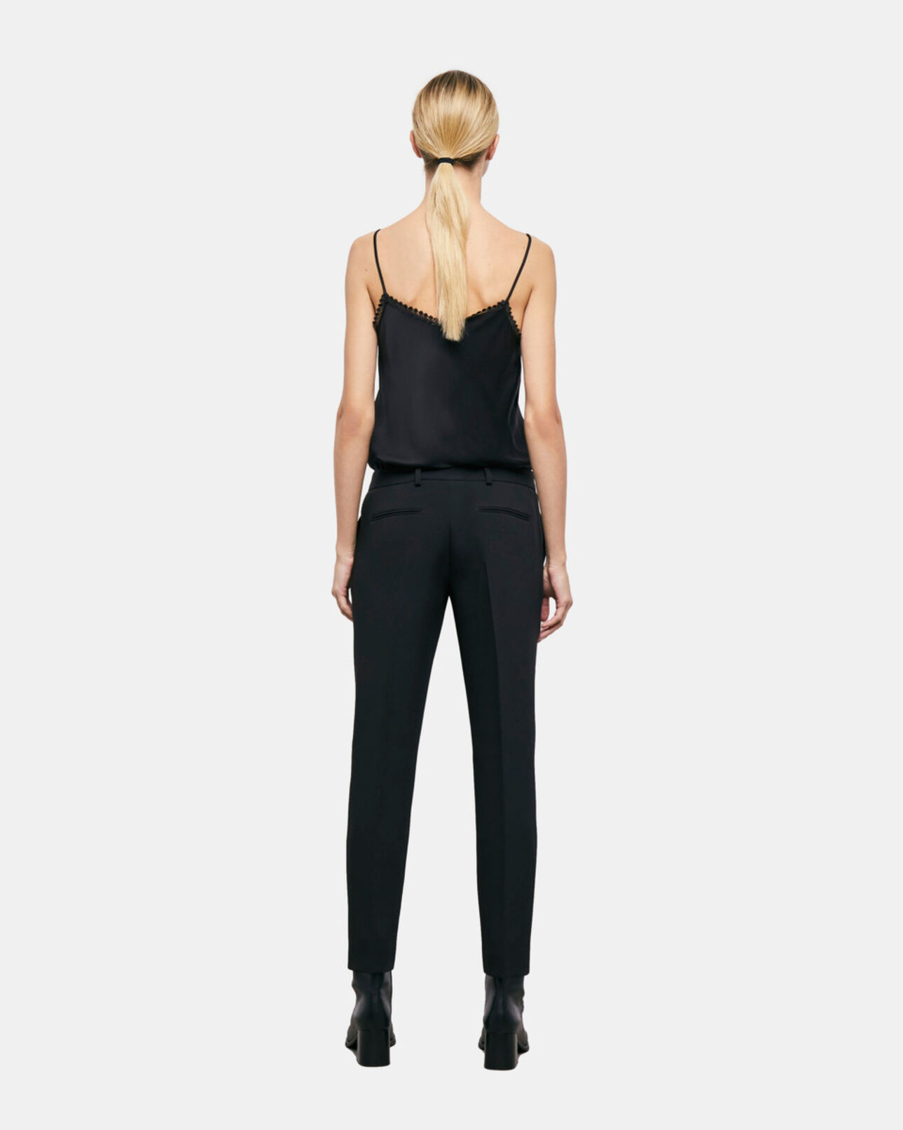 The Kooples WOMEN BLACK black suit pants with rhinestone details