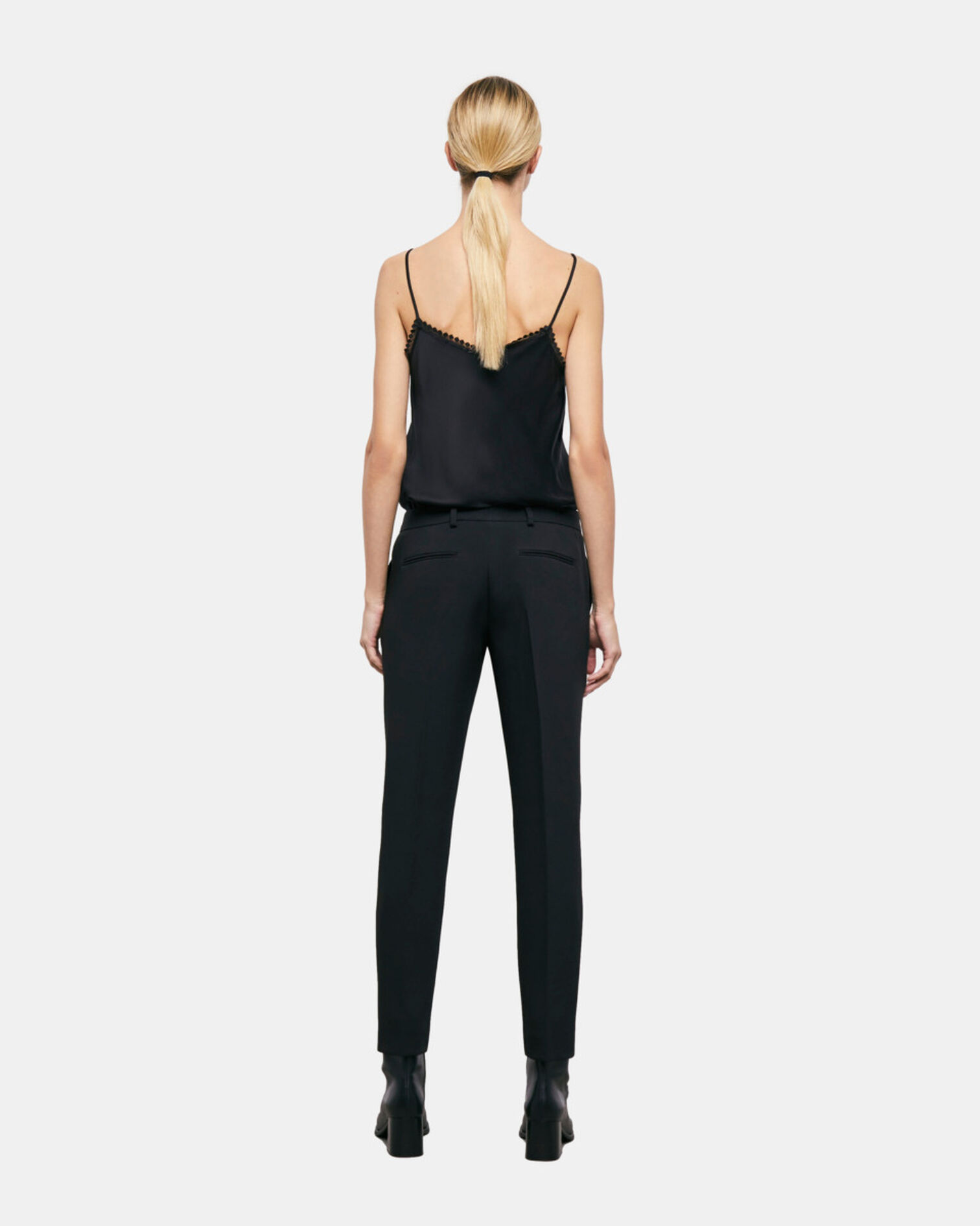 Black suit pants with rhinestone details, BLACK, hi-res image number null