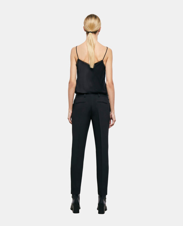 The Kooples WOMEN BLACK black suit pants with rhinestone details