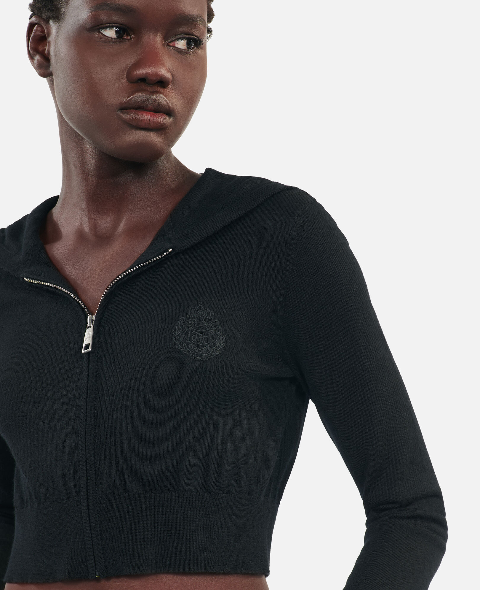 The Kooples WOMEN BLACK black wool hooded cardigan