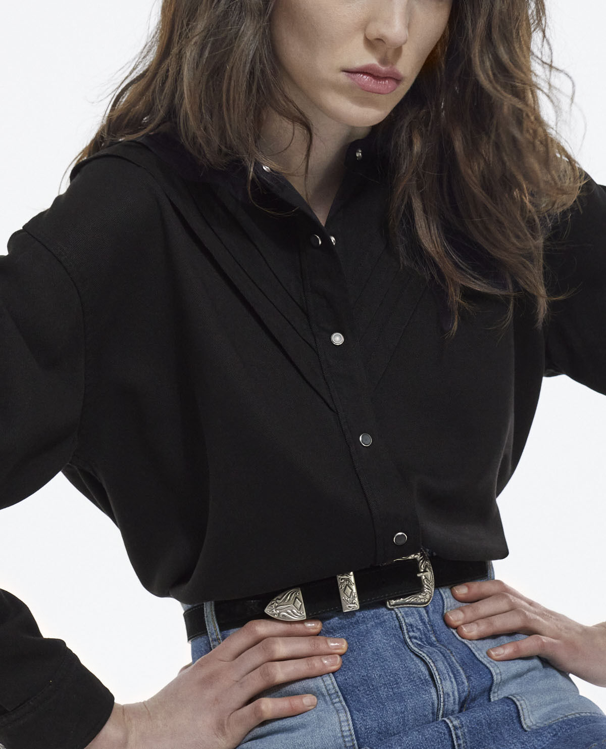 Camisa online negra elegante