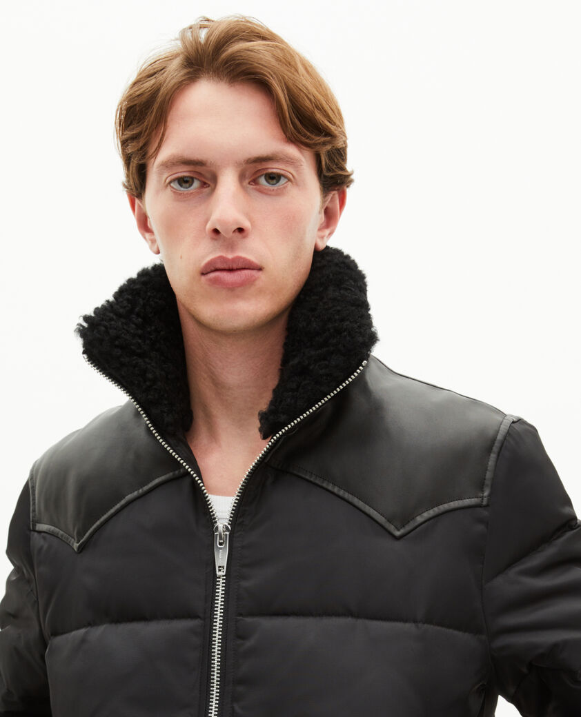 The Kooples MEN BLACK black water-repellent down jacket