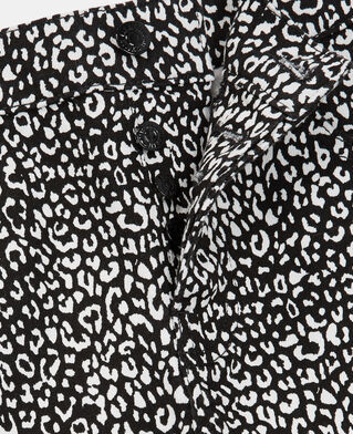 The Kooples H BLACK black leopard print slim-fit jeans