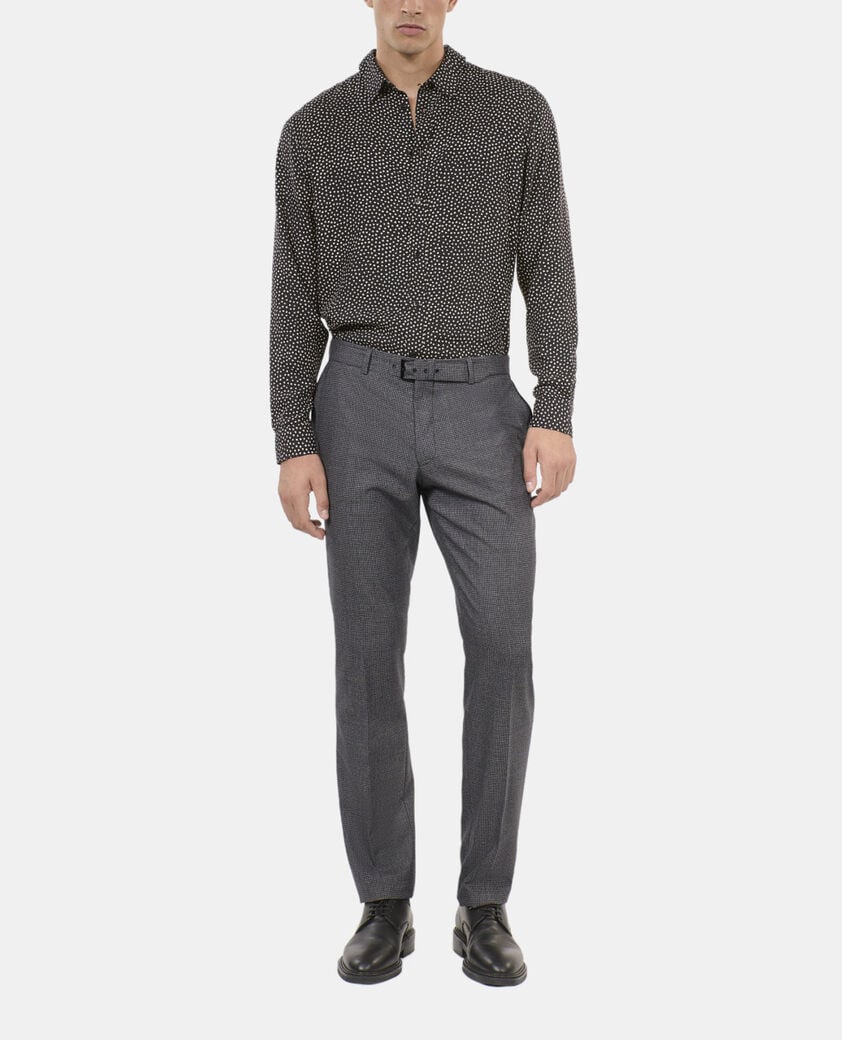 The Kooples HOMME BLACK GREY pantalon de costume pied de poule noir et blanc