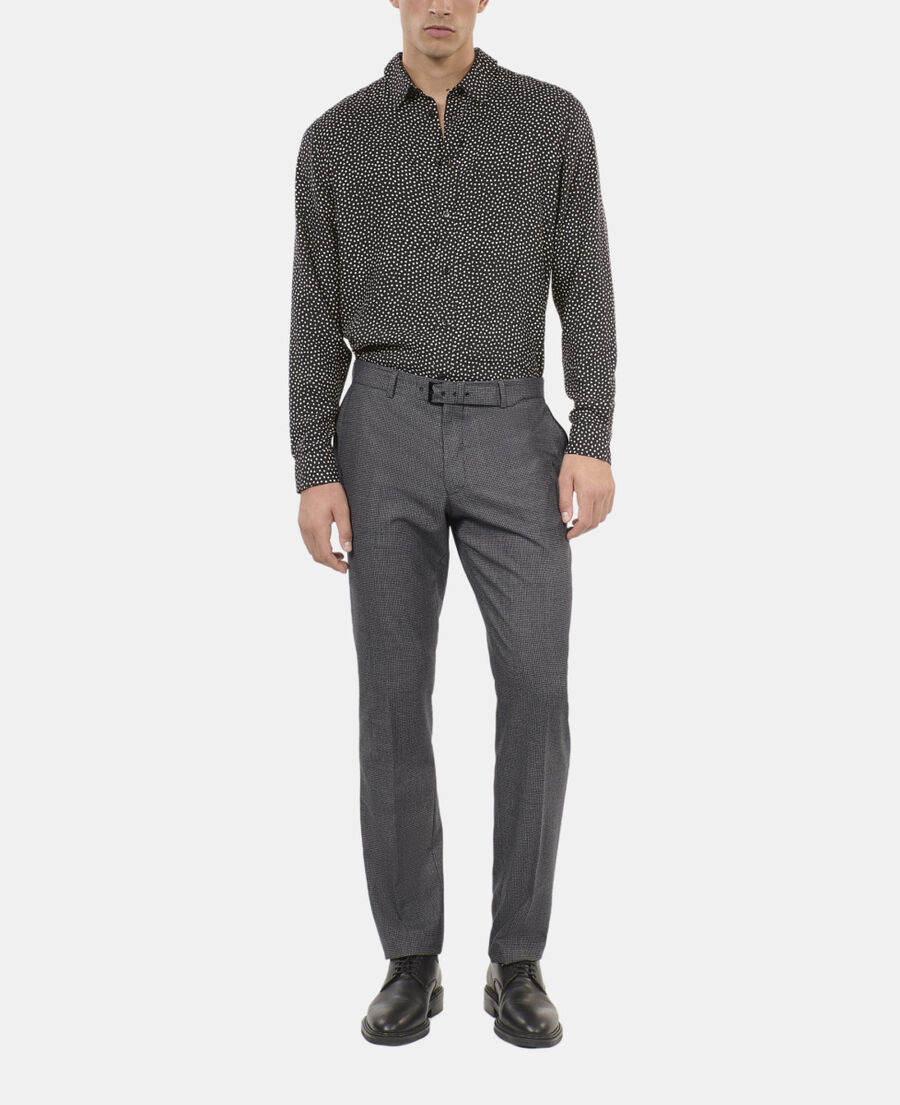 The Kooples HOMME BLACK GREY pantalon de costume pied de poule noir et blanc