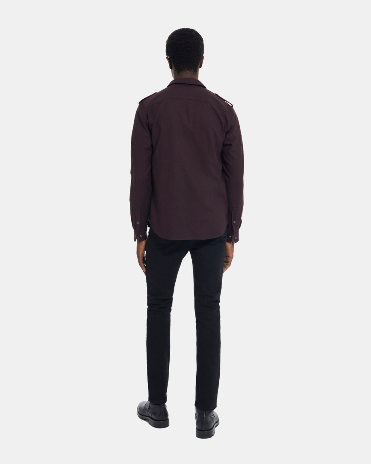 The Kooples MEN BURGUNDY red shirt with classic collar
