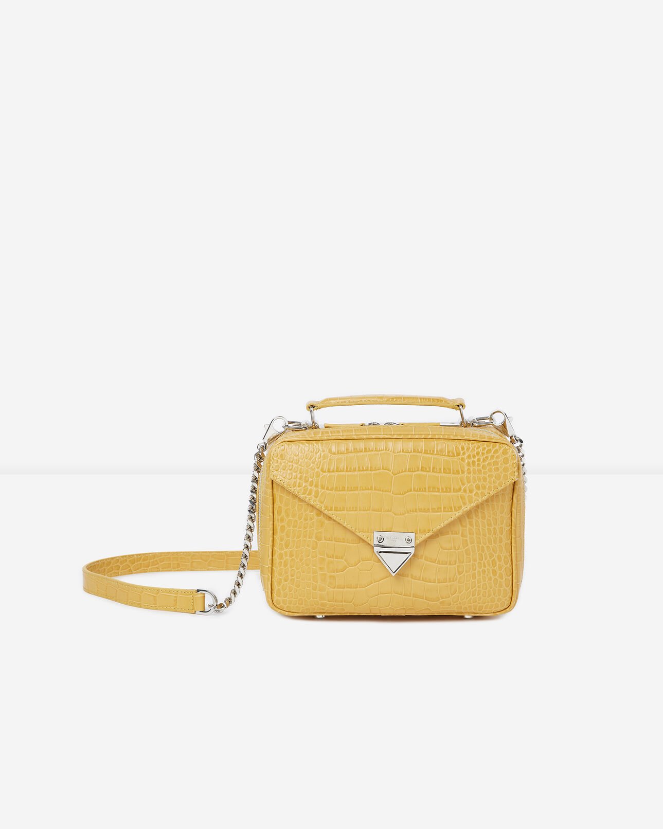 The Kooples FEMME YELLOW sac barbara medium jaune effet croco