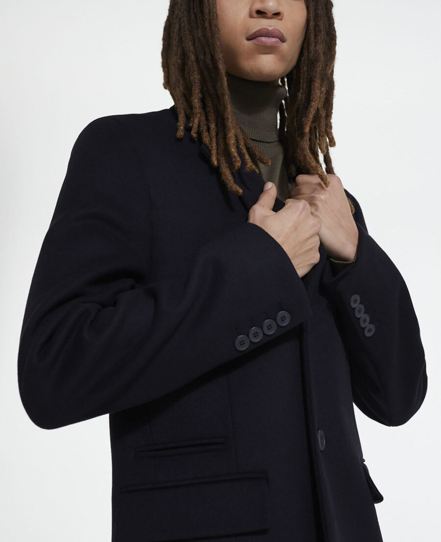 long wool coat with leopard lining