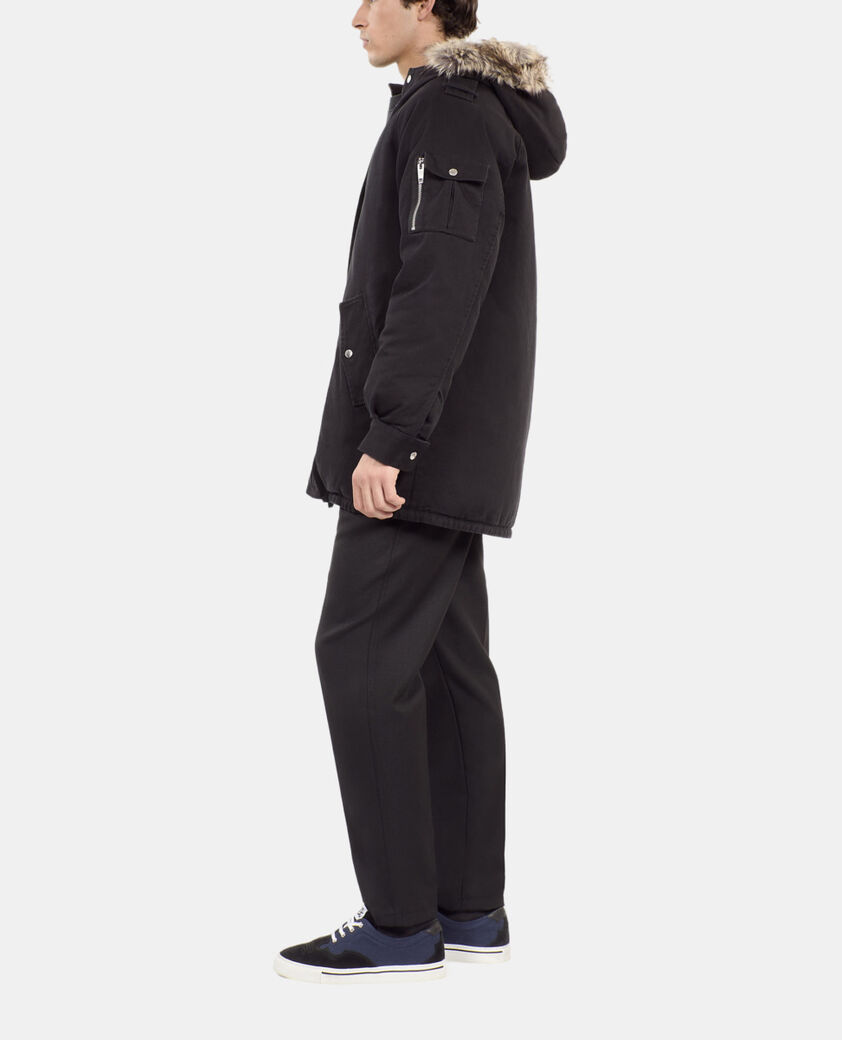 The Kooples HOMME BLACK parka à capuche noire