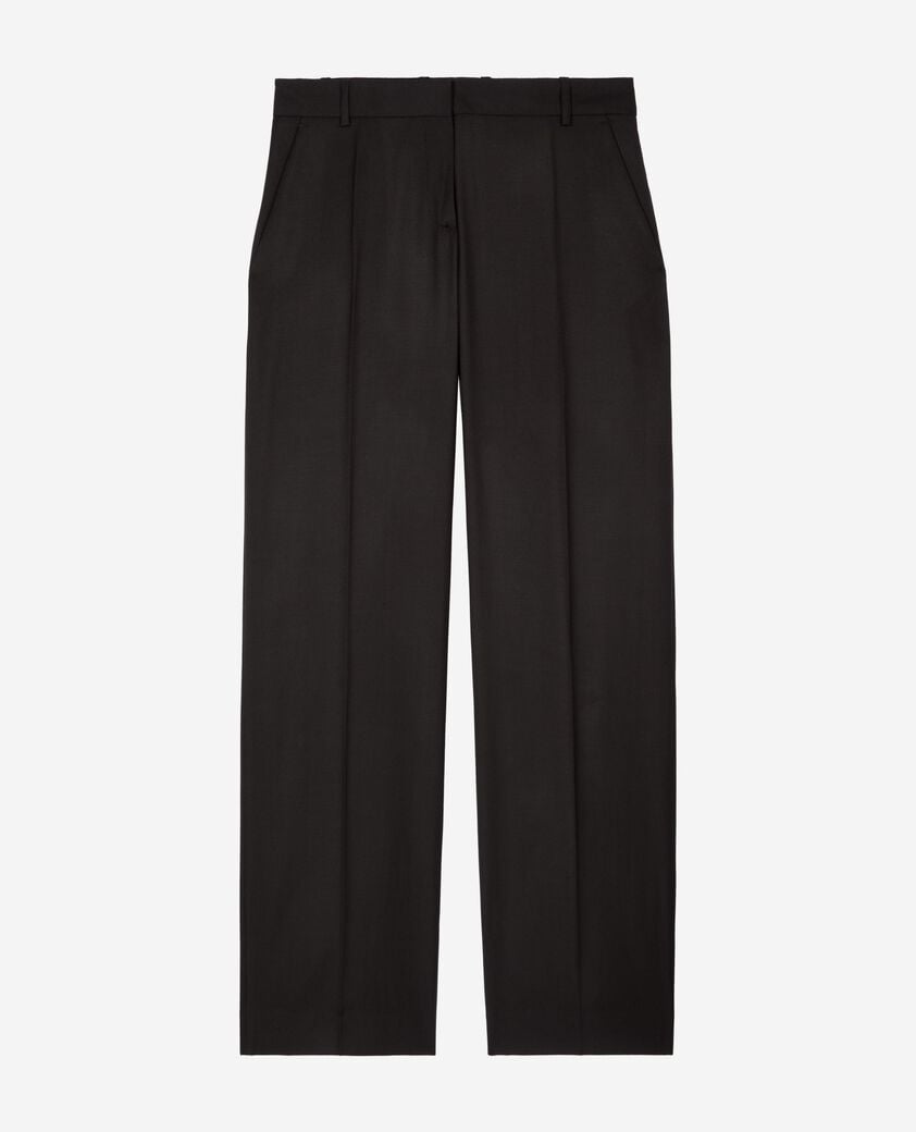The Kooples DAMEN BLACK weite hose aus wolle schwarz