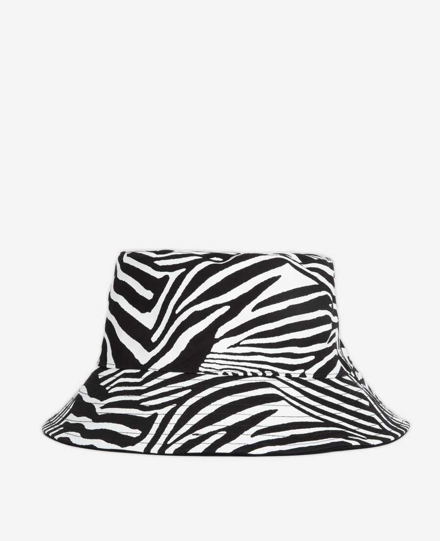 The Kooples MIXED BLACK WHITE reversible zebra-print bucket hat