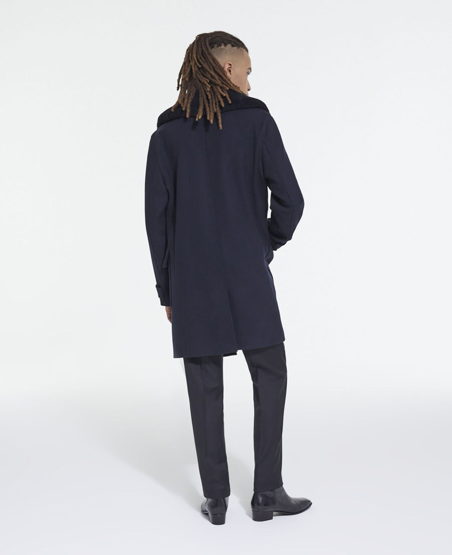 Navy blue wool coat The Kooples US