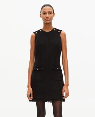 The Kooples F BLACK short black tweed dress